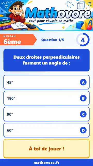 QCM vidéo 6ème : Droites parallèles et perpendiculaires, partie 1