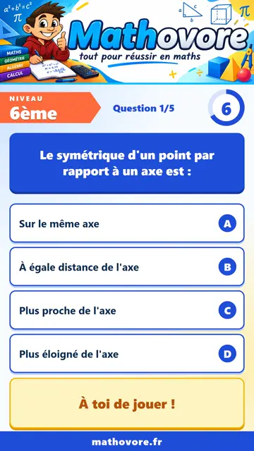 QCM vidéo 6ème : La symétrie axiale, partie 1