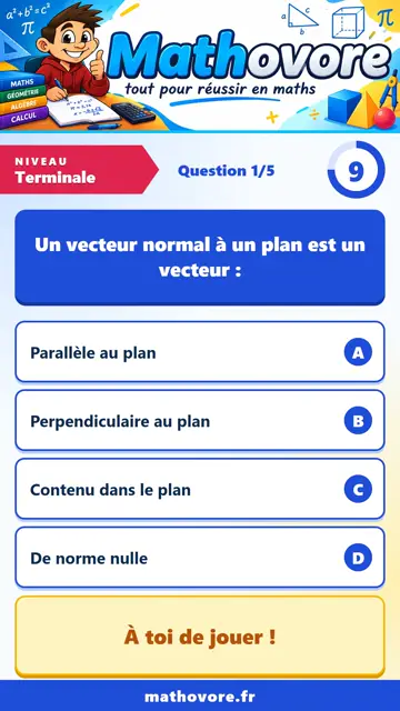 QCM vidéo Terminale : Géométrie dans l'espace, partie 1