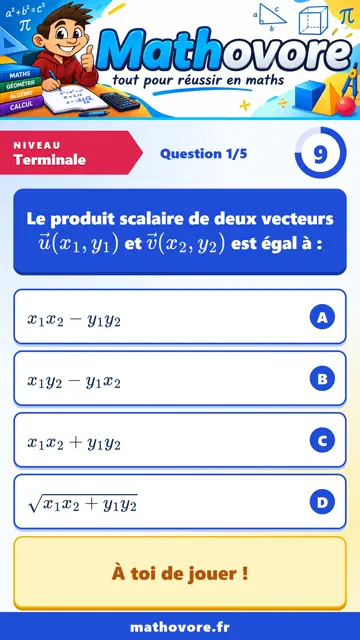 QCM vidéo Terminale : Le produit scalaire, partie 1