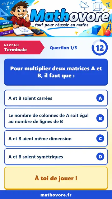 QCM vidéo Terminale : Suite de matrices, partie 1